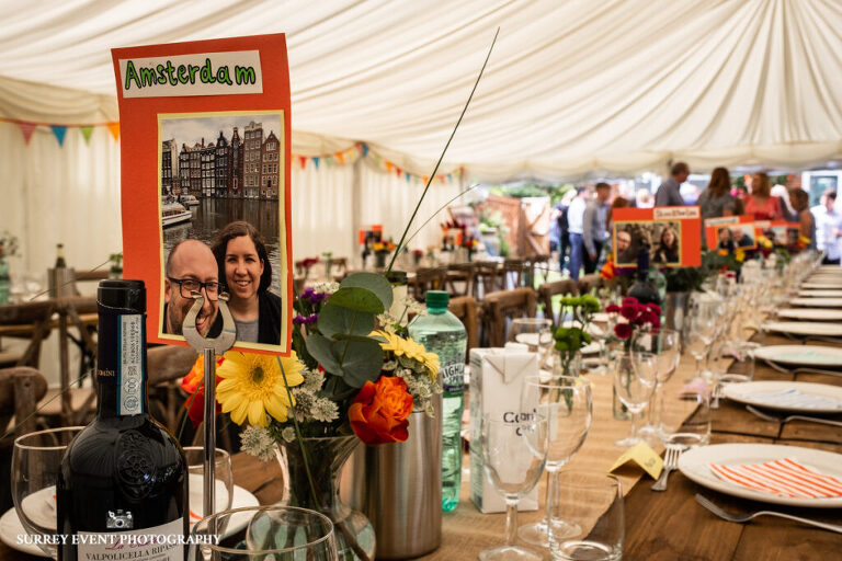 Garden party celebration - documentary wedding photographer in Surrey