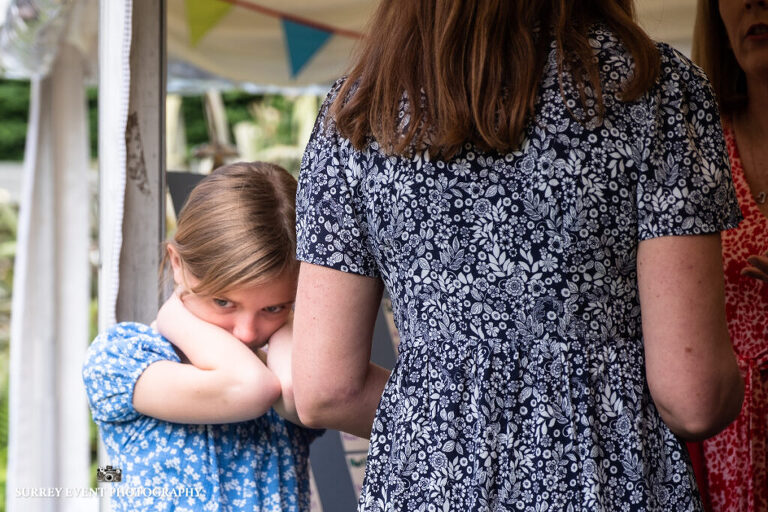 Garden party celebration - documentary wedding photographer in Surrey